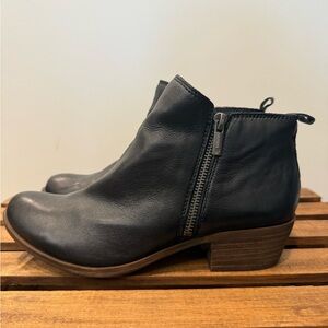 Lucky Brand Black Leather Ankle Booties